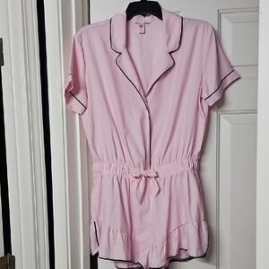 Victoria's Secret Light Pink Romper with Black Accents